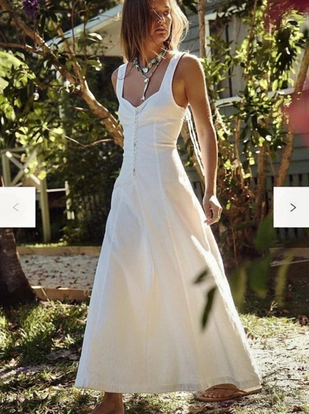Free People Holland midi Dress Maxi Dress in White Size XS New with tags ripped